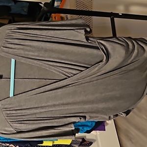 Plus size Grey faux wrap top. 2x